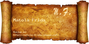 Matola Frida névjegykártya